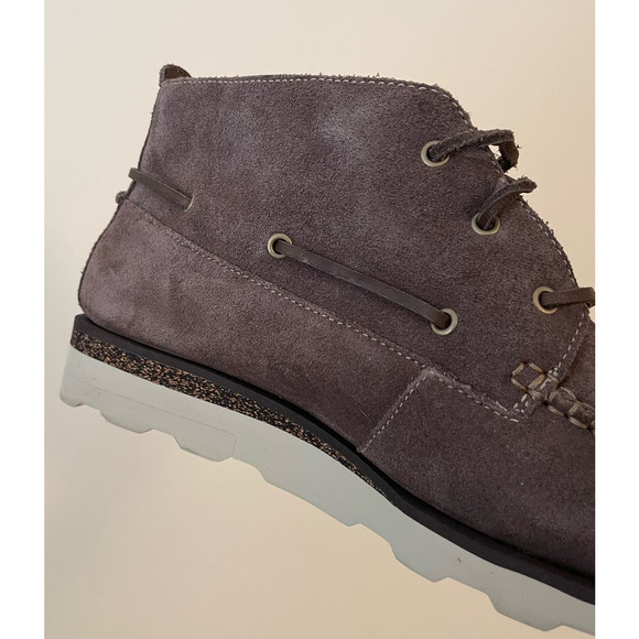 Nwt CLARK Dakin Deck Mens 10.5 Mushroom Beige Wool Lined Leather Boots